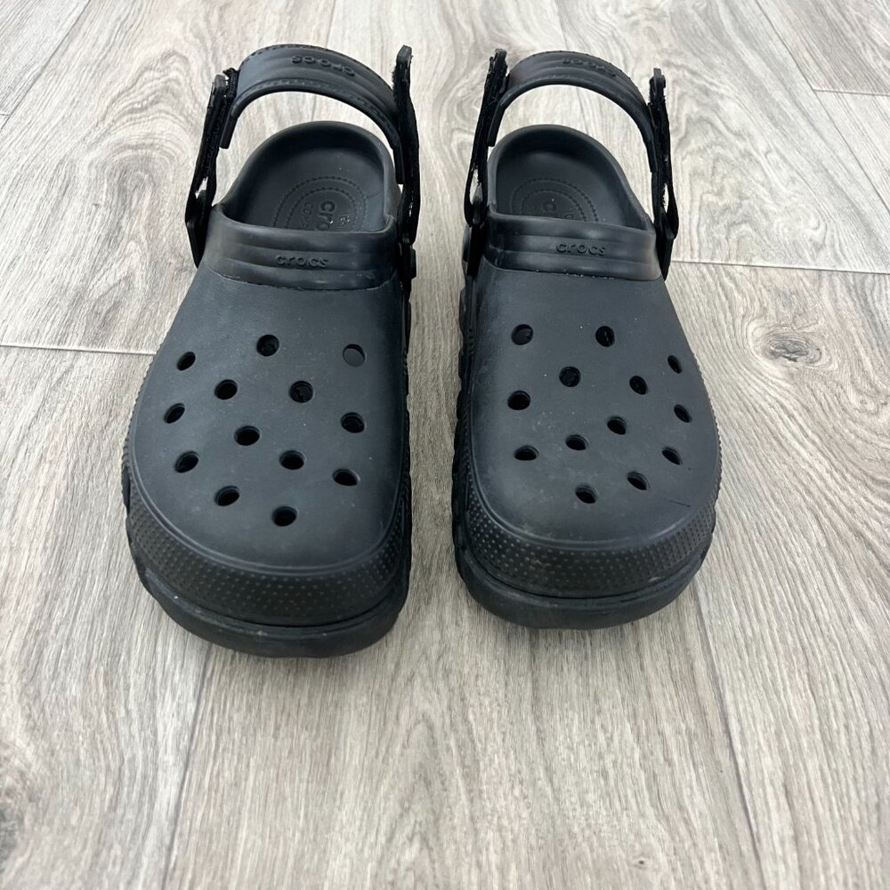 Crocs Men's 13 Black Iconic Comfort Clogs Slingback Adjustable Strap - Picture 4 of 11